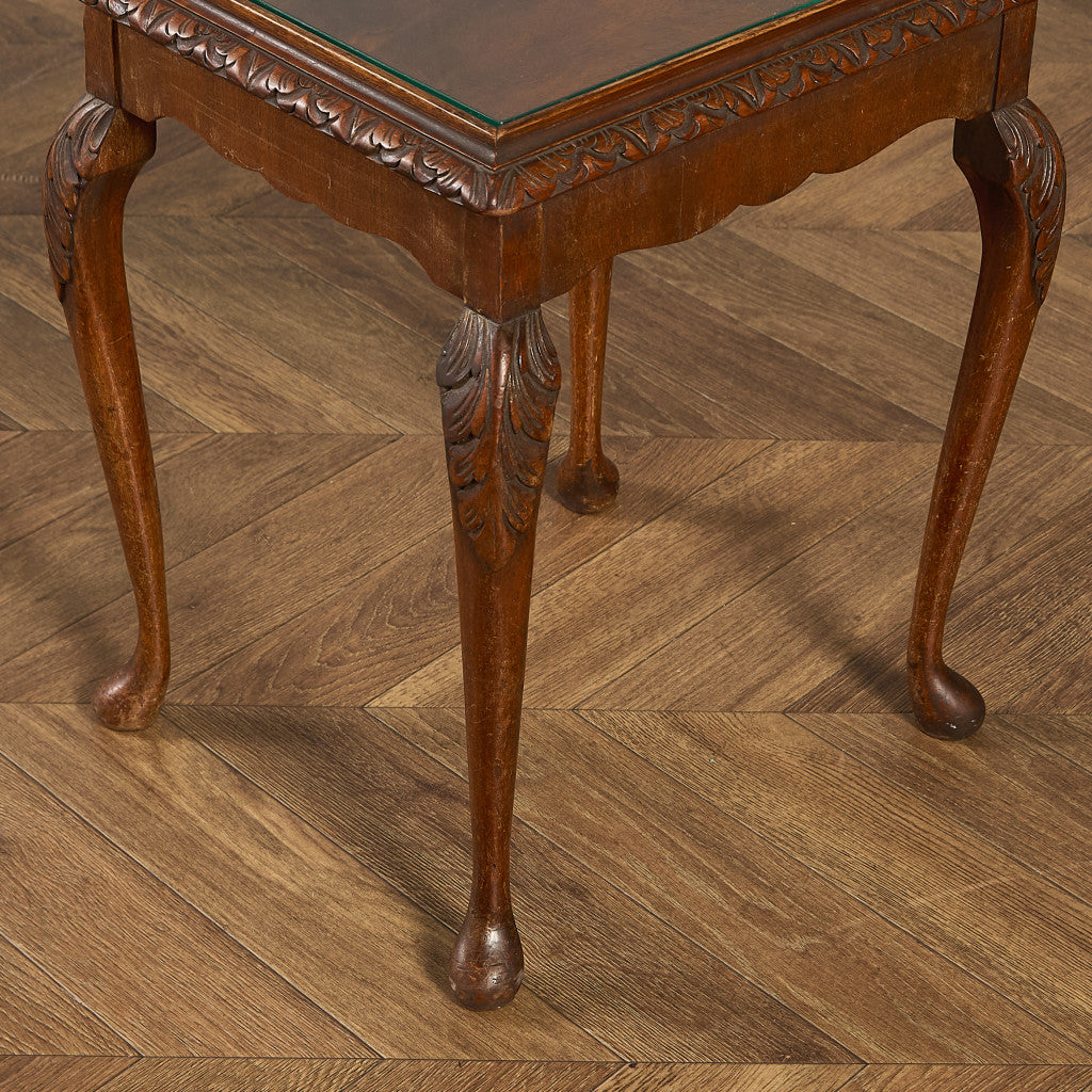 英国 クラシック ガラストップ ネストテーブル