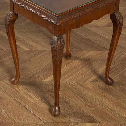 英国 クラシック ガラストップ ネストテーブル