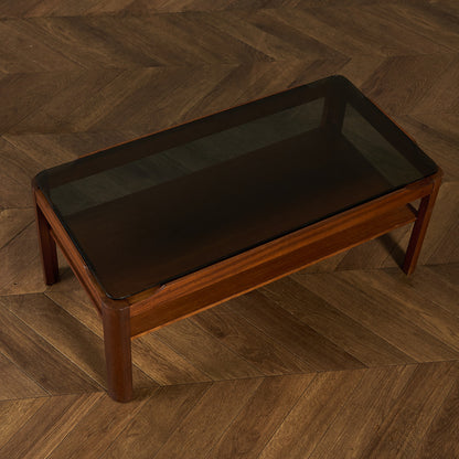 ヴィンテージ スモークガラストップ コーヒーテーブル