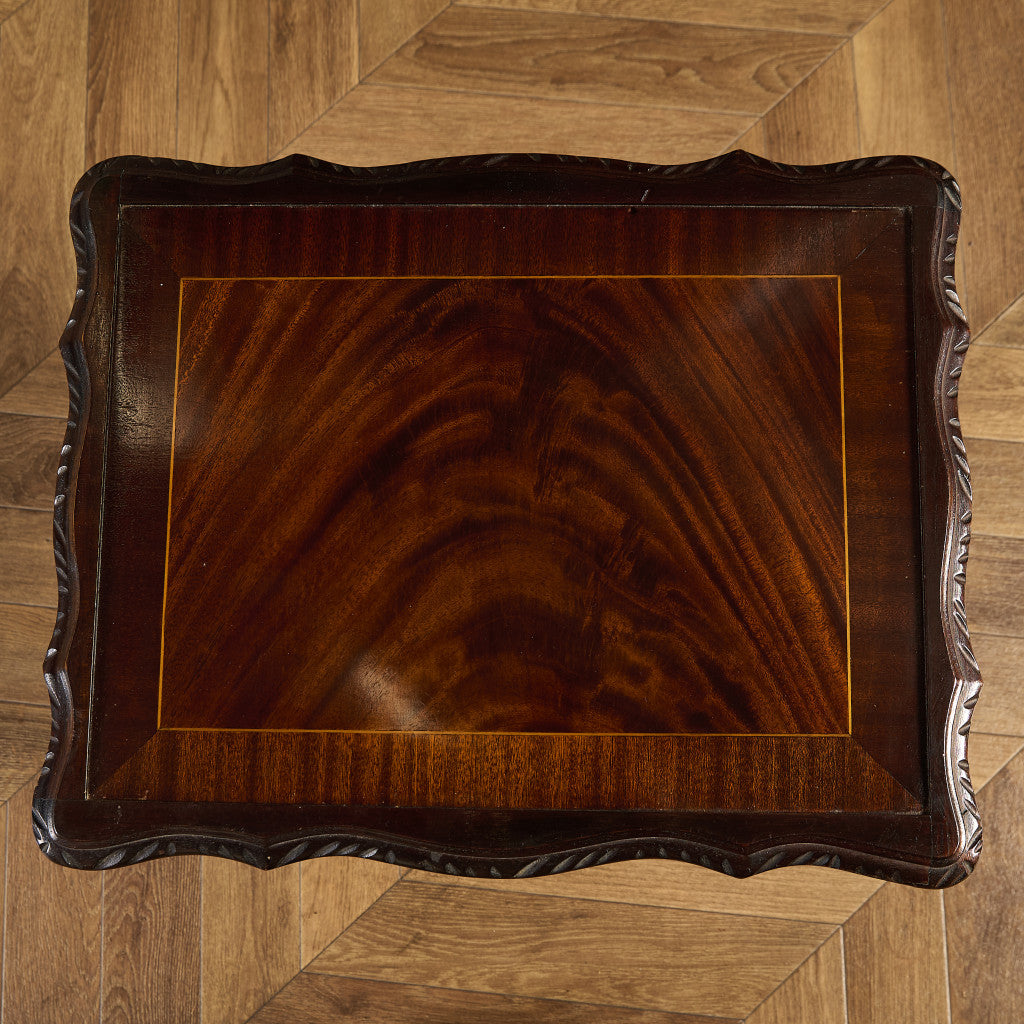 英国 クラシック ガラストップ ネストテーブル