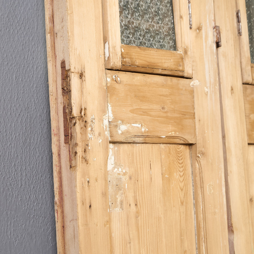 英国 アンティーク 両開き 鉄格子 ウッド ドア 2点セット