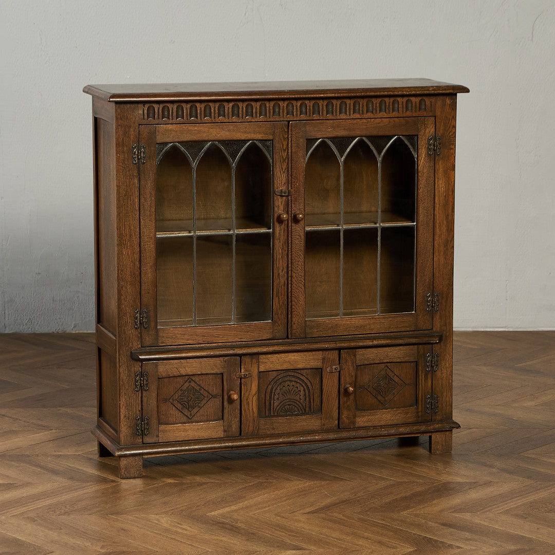 65433★キャビネット 揺れガラス ブックケース 飾り棚 食器棚 65433☆キャビネット 揺れガラス ブックケース 飾り棚 食器棚