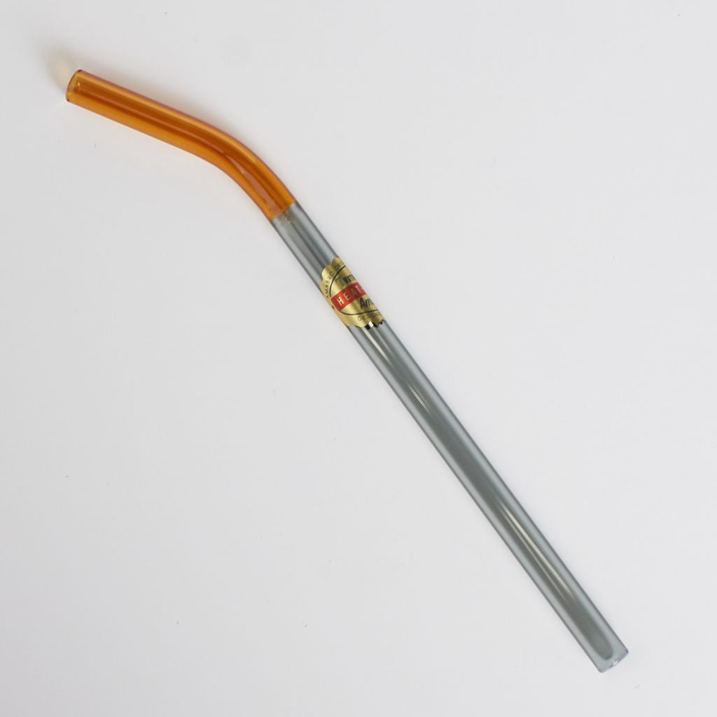 TWO TONE GLASS STRAW / Gray × Amber