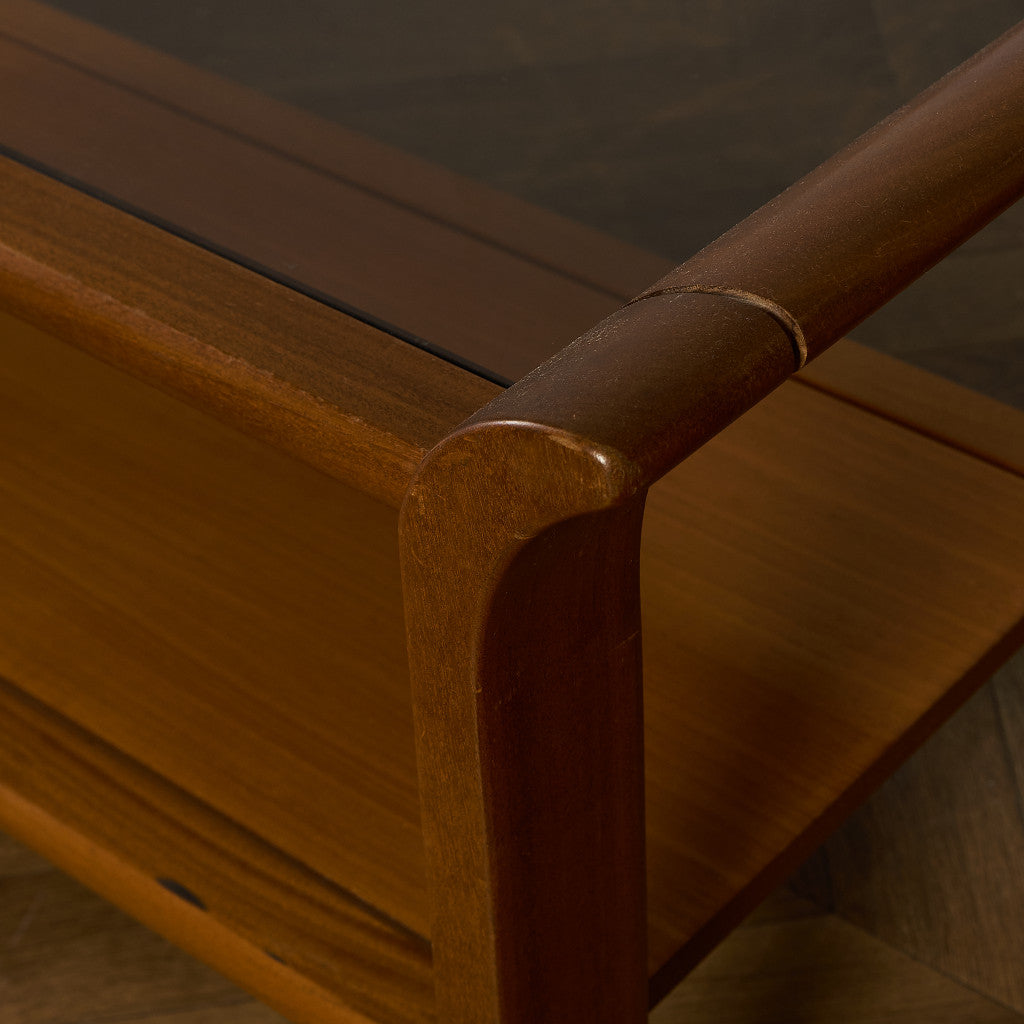 英国 ヴィンテージ スモーク ガラストップ コーヒーテーブル センターテーブル