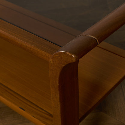 英国 ヴィンテージ スモーク ガラストップ コーヒーテーブル センターテーブル