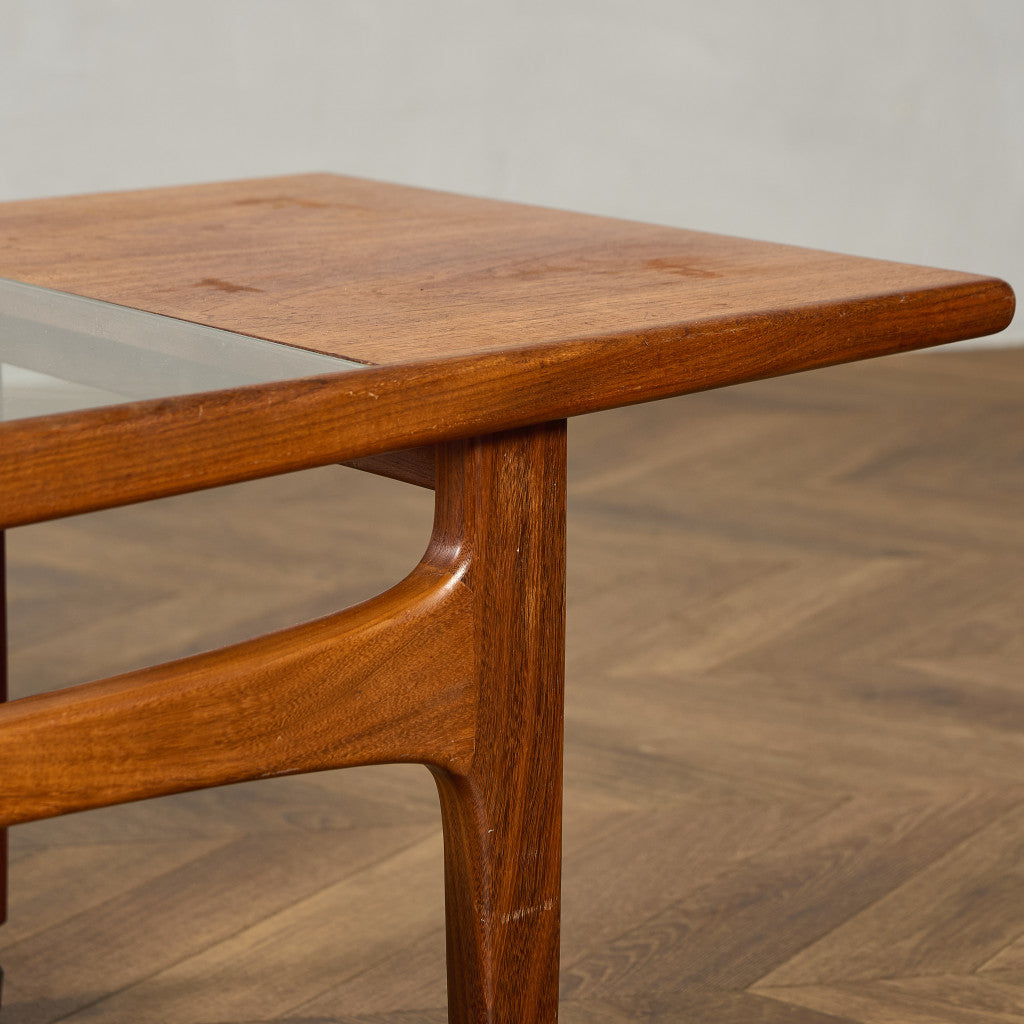 ロングジョン ヴィンテージ ガラストップ コーヒーテーブル