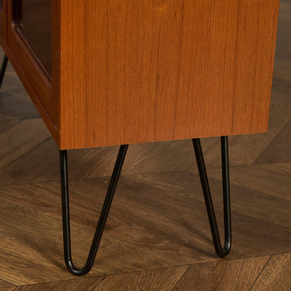 Fresco ガラス ブックケース カスタム アイアン ヘアピンレッグ