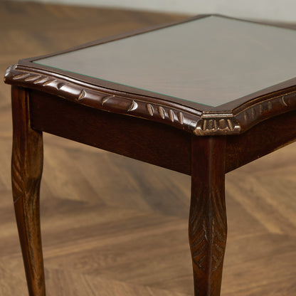 英国 クラシック ガラストップ ネストテーブル