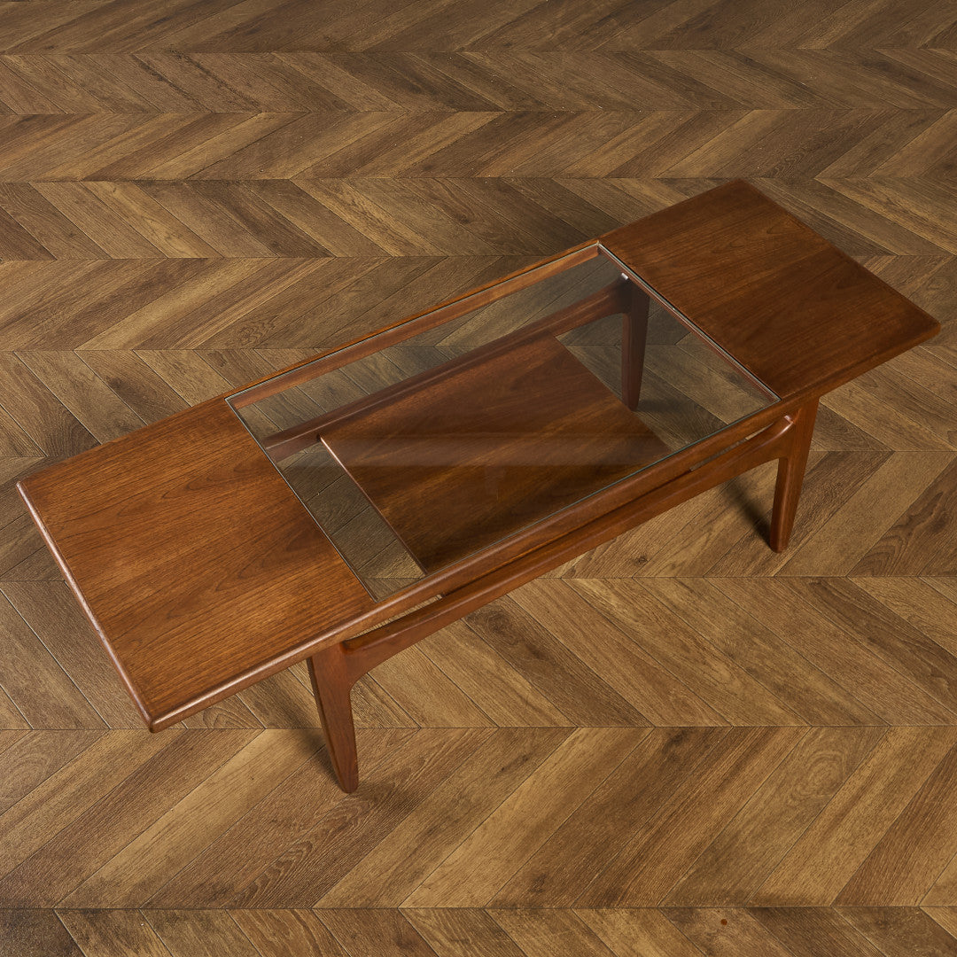 ロングジョン ヴィンテージ ガラストップ コーヒーテーブル