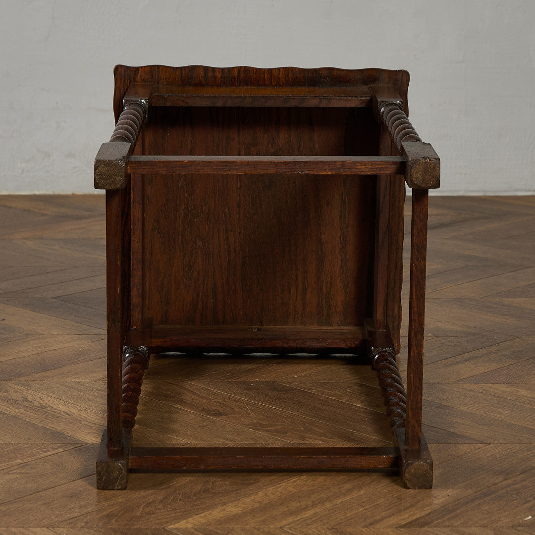 英国 クラシック オーク材 サイドテーブル