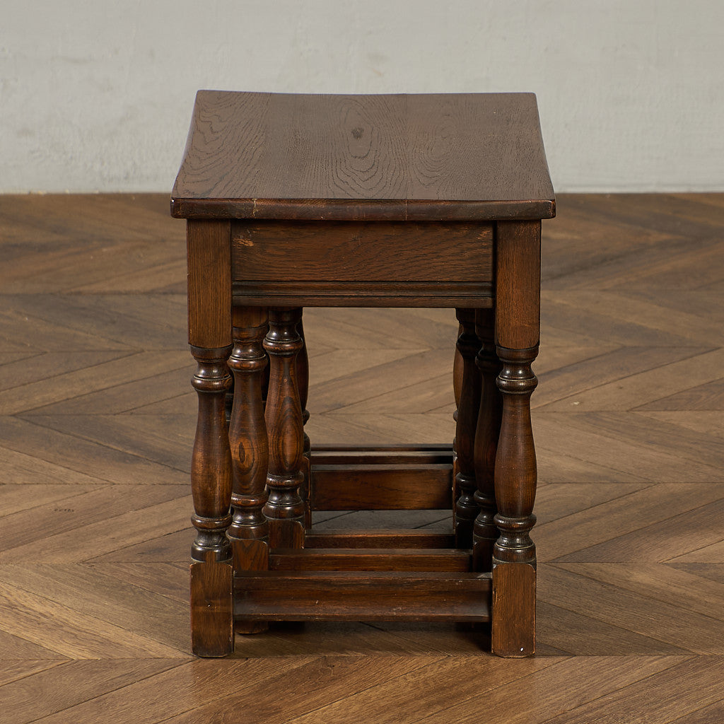 英国 クラシック オーク材 ネストテーブル