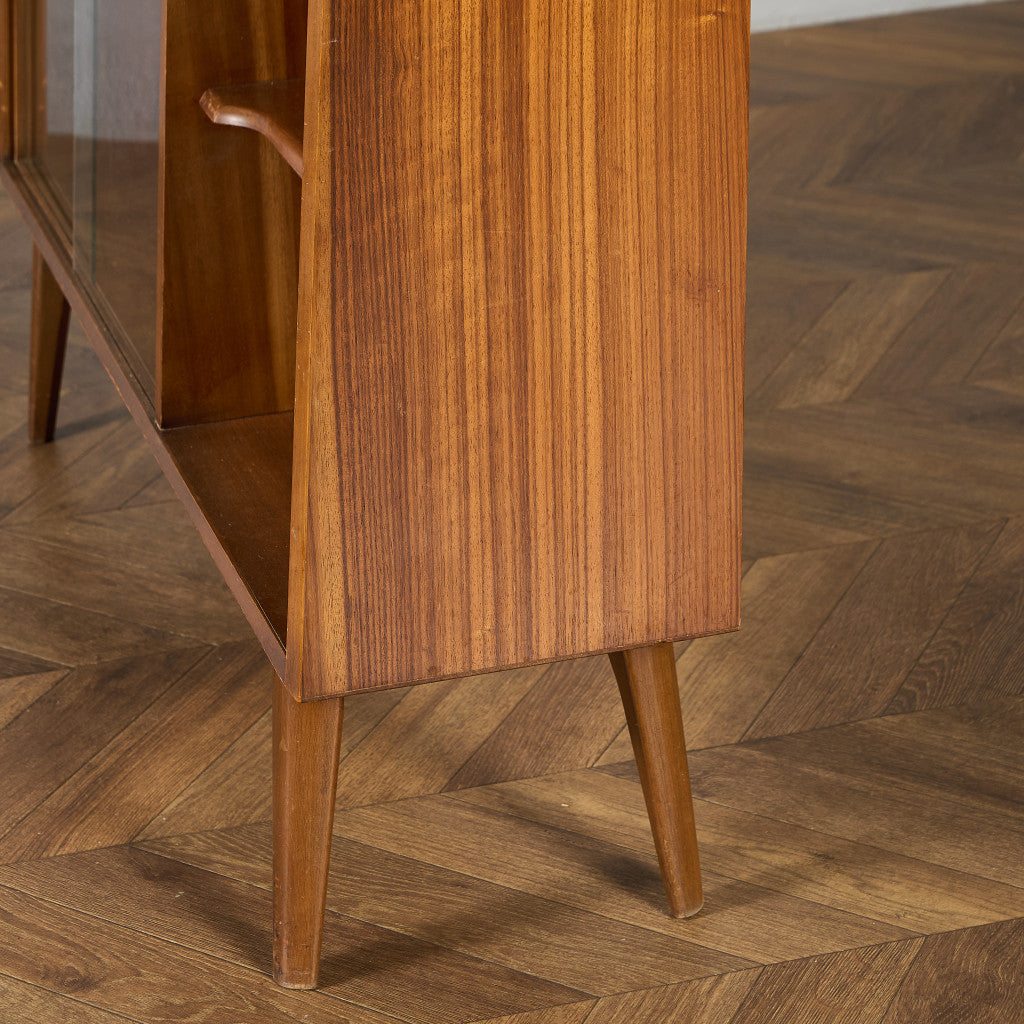 ヴィンテージ ナロー ガラスキャビネット ブックケース