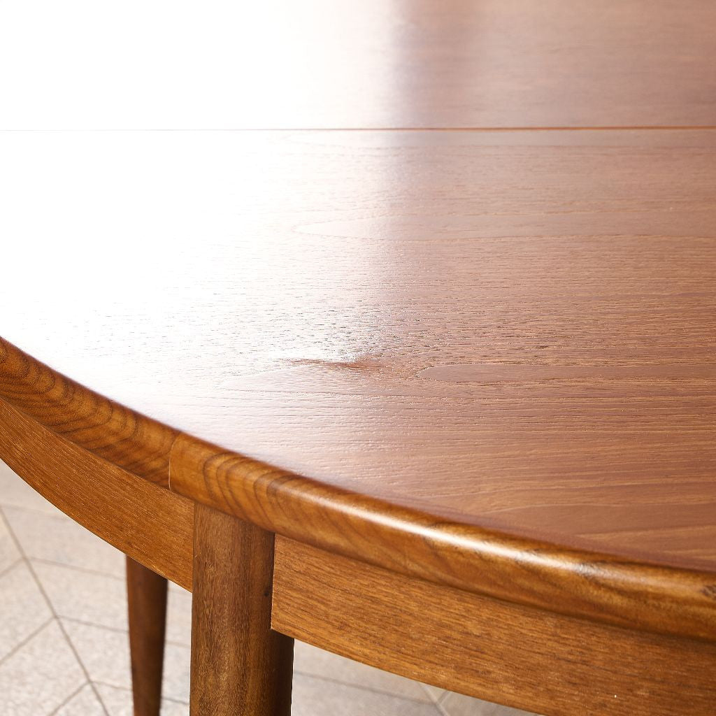 エクステンション ラウンド ダイニングテーブル 天板再塗装済み