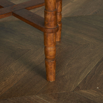 British classic parquet top side table #81898