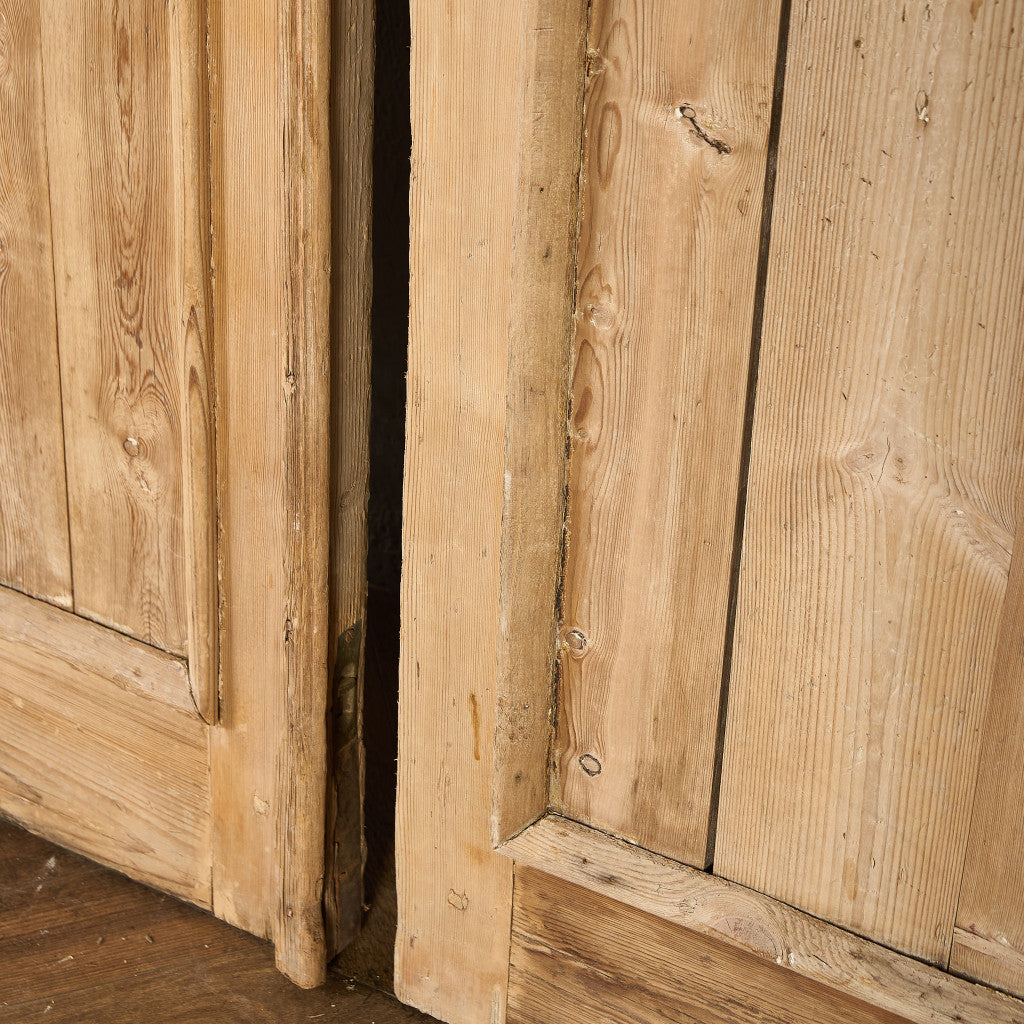 英国 アンティーク 両開き 鉄格子 ウッド ドア 2点セット