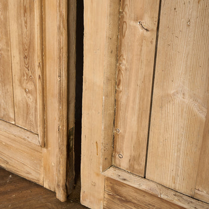 英国 アンティーク 両開き 鉄格子 ウッド ドア 2点セット