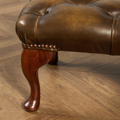 英国 クラシック チェスターフィールド スツール