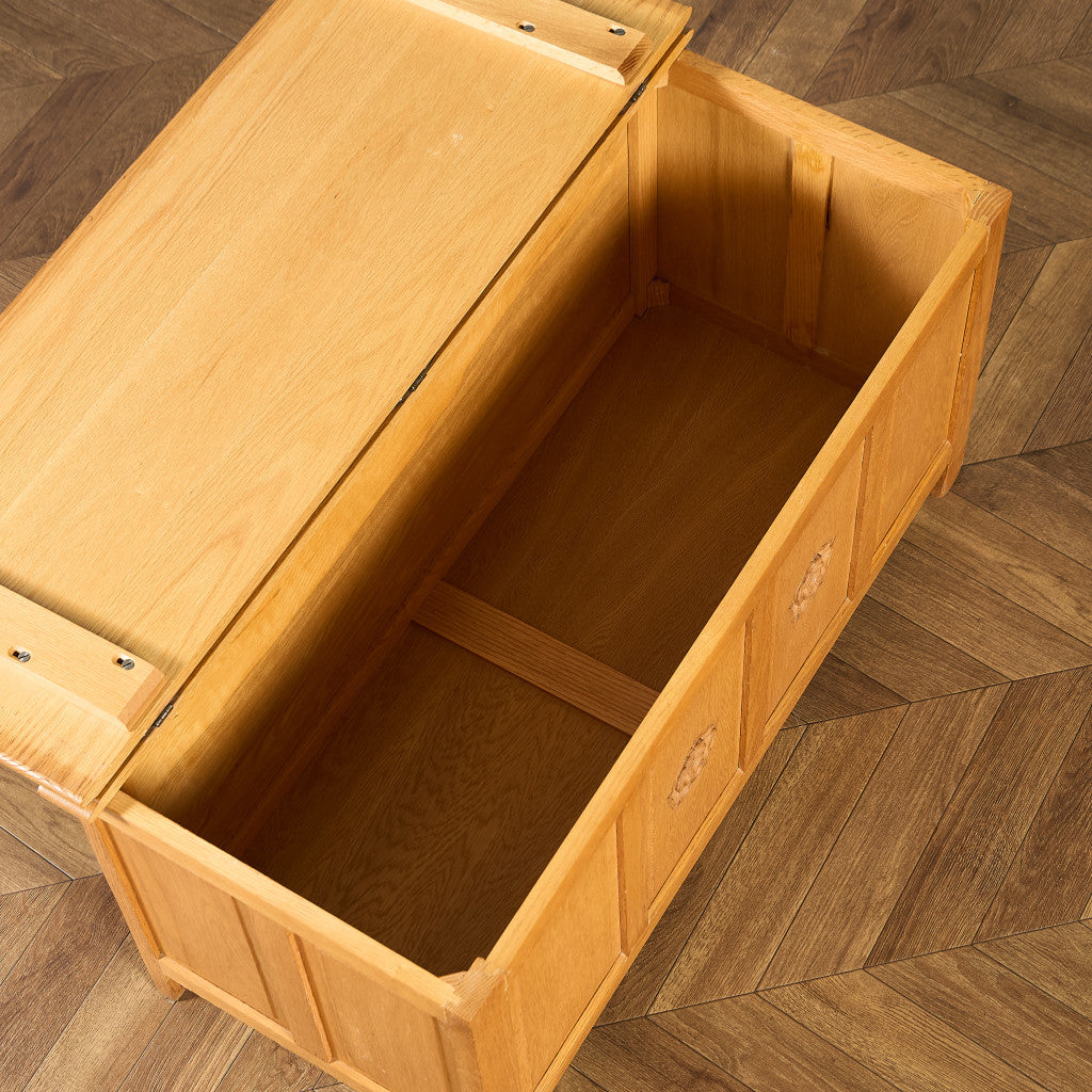 英国 クラシック オーク材 ブランケットボックス