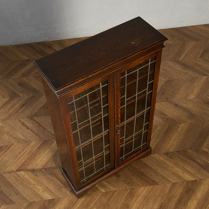 英国 クラシック オーク材 ブックケース 食器棚