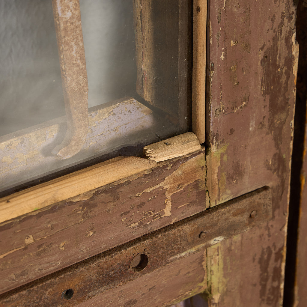 英国 アンティーク 両開き 鉄格子 ウッド ドア 2点セット