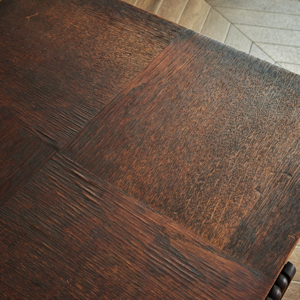 英国ヴィンテージ パーケットトップ サイドテーブル