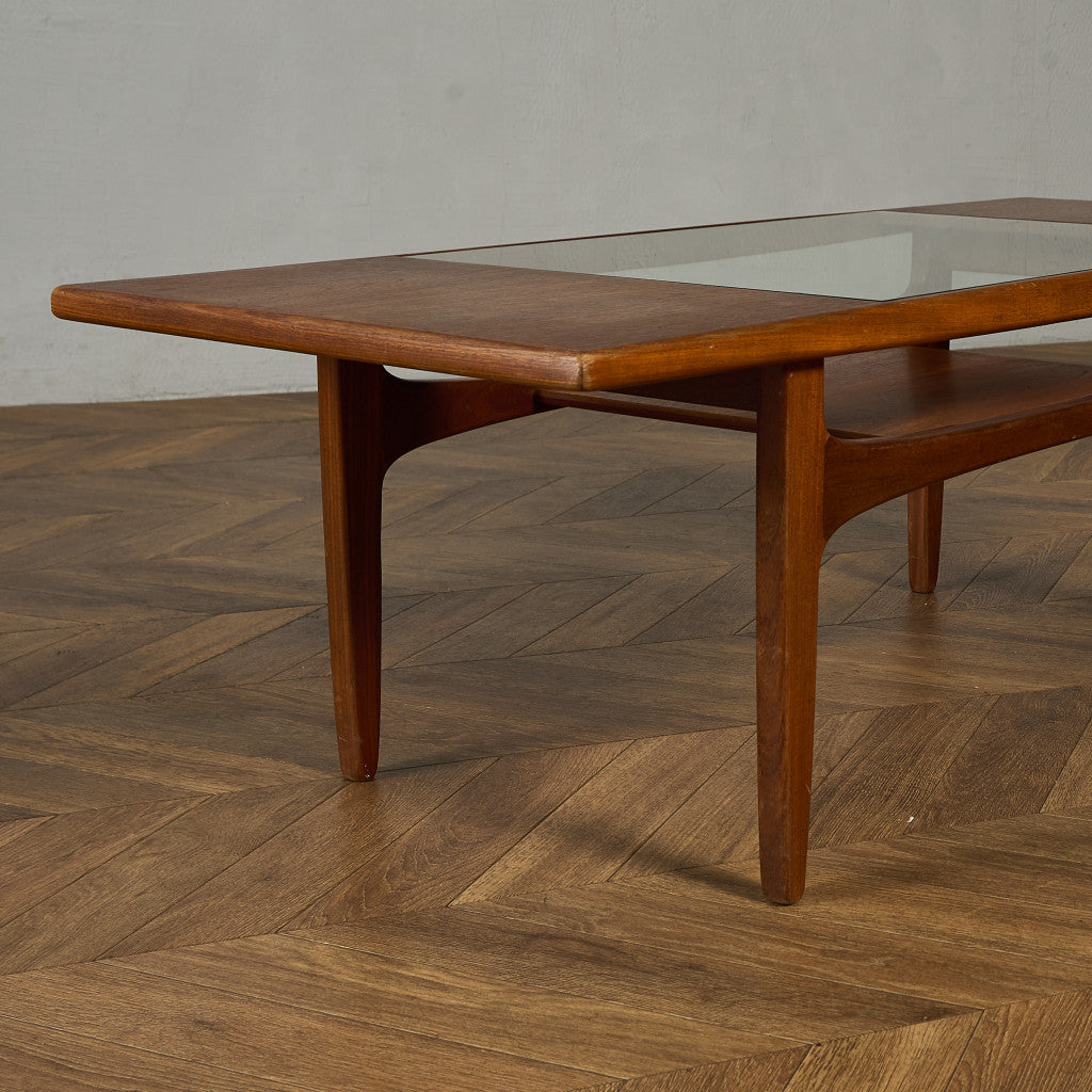 ロングジョン ヴィンテージ ガラストップ コーヒーテーブル