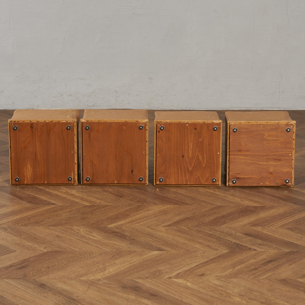 ヴィンテージ スツール付き ガラストップ センターテーブル