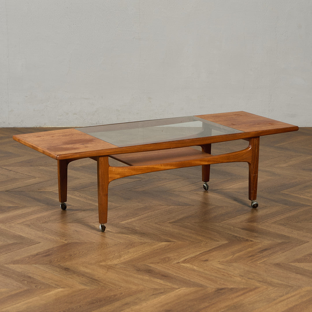 ロングジョン ヴィンテージ ガラストップ コーヒーテーブル