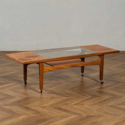 ロングジョン ヴィンテージ ガラストップ コーヒーテーブル