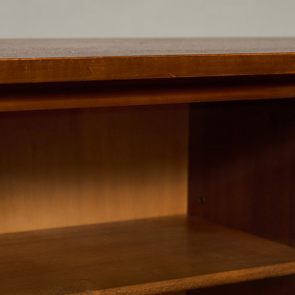 英国 ヴィンテージ ナロー ガラス ブックケース