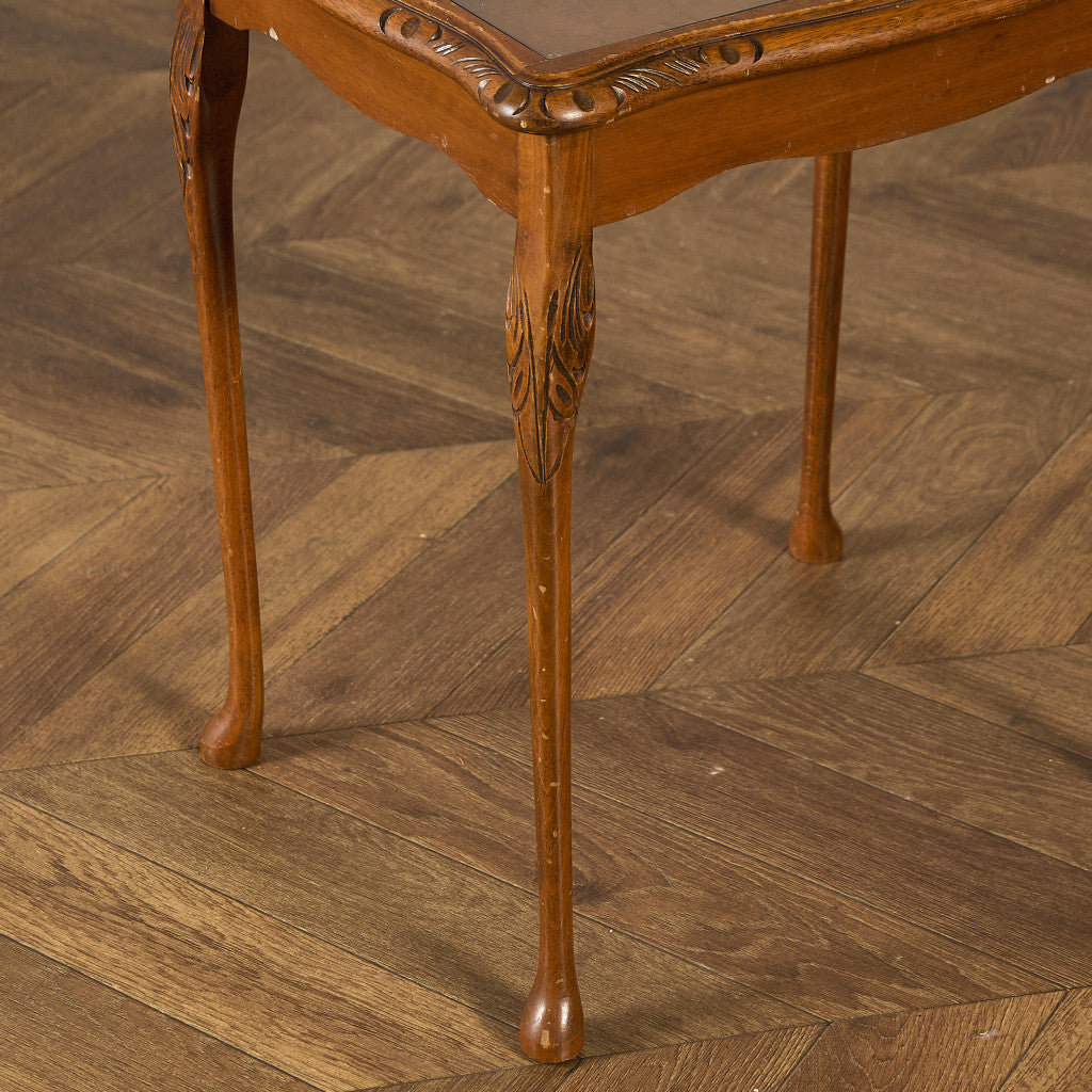 英国 クラシック ガラストップ ネストテーブル #95562