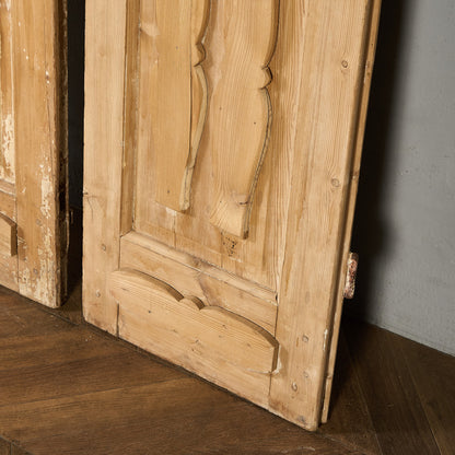 英国 アンティーク 両開き 鉄格子 ウッド ドア 2点セット