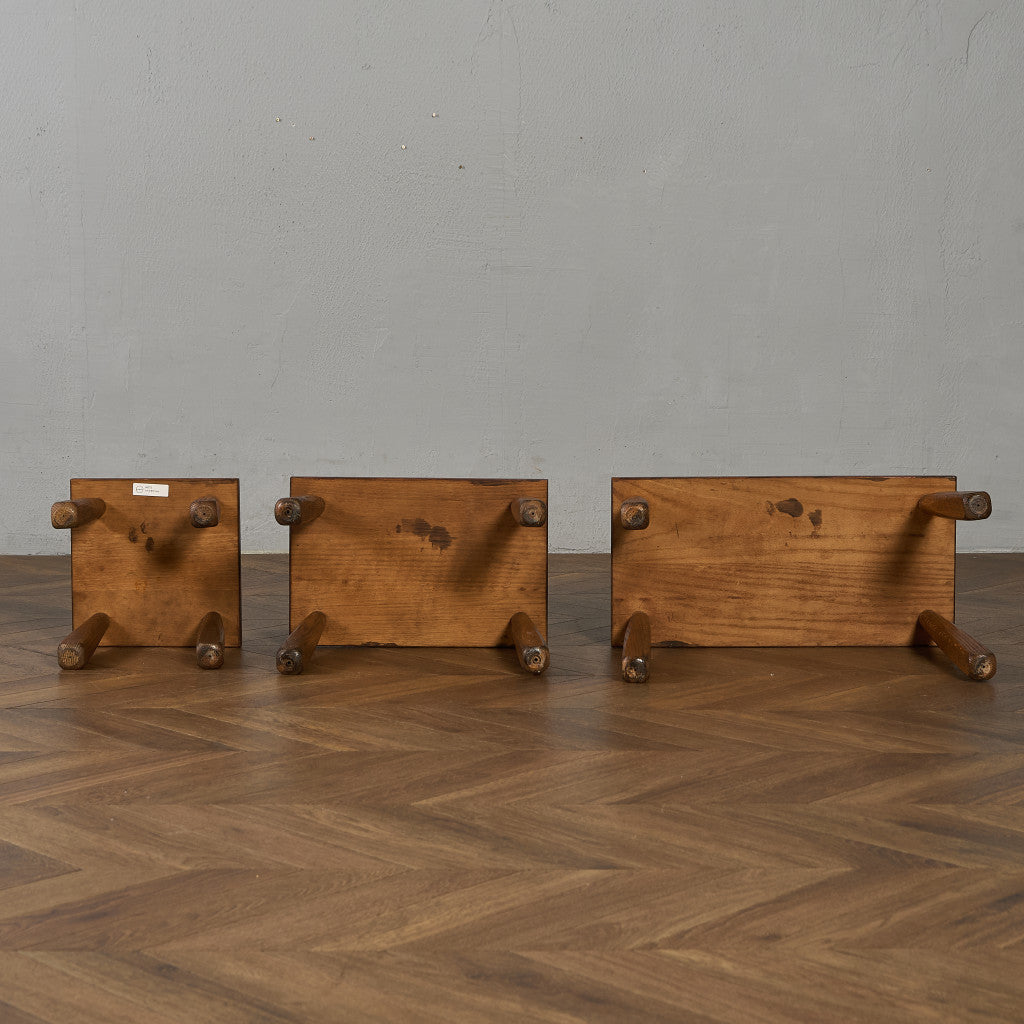 オランダ製 オーク無垢材 ネストテーブル