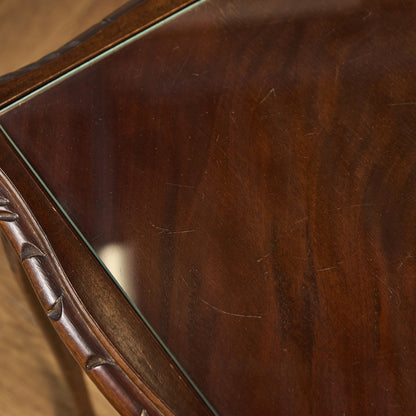 英国 クラシック ガラストップ ネストテーブル