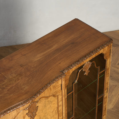 英国 クラシック ウォールナット ブックケース 食器棚