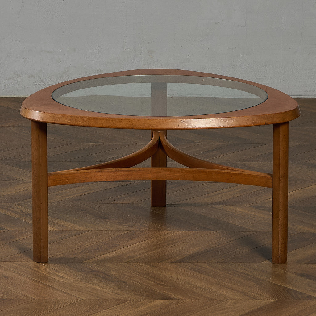 ヴィンテージ トライアングル ガラストップテーブル