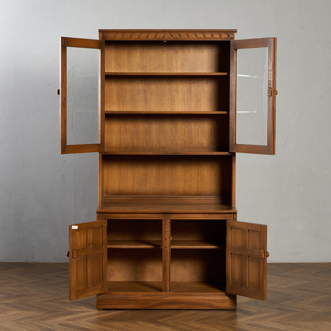 Old Colonial ヴィンテージ ブックケース カップボード ラウンドゴールドラベル