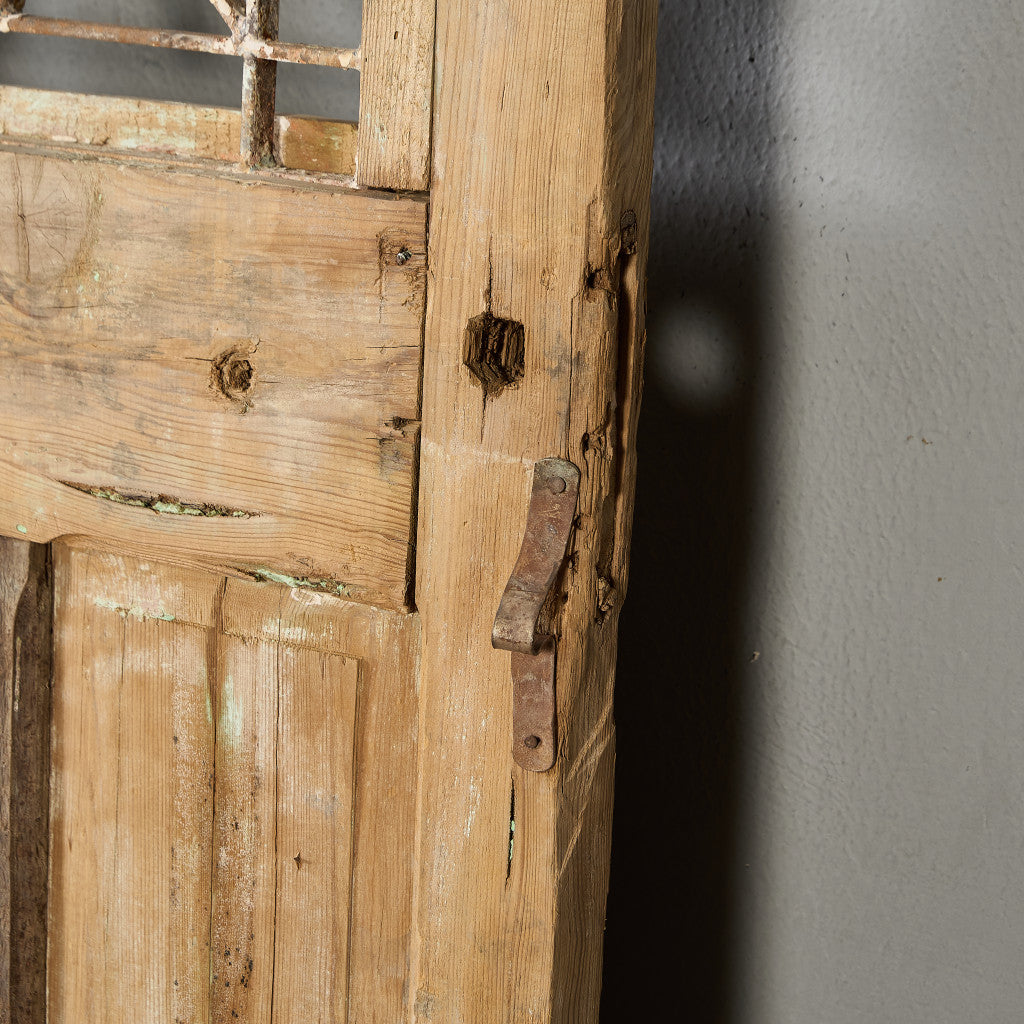 英国 アンティーク 両開き 鉄格子 ウッド ドア 2点セット