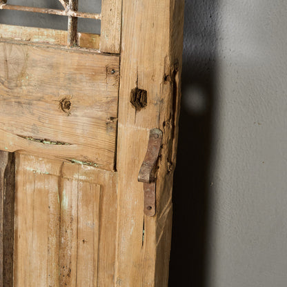 英国 アンティーク 両開き 鉄格子 ウッド ドア 2点セット