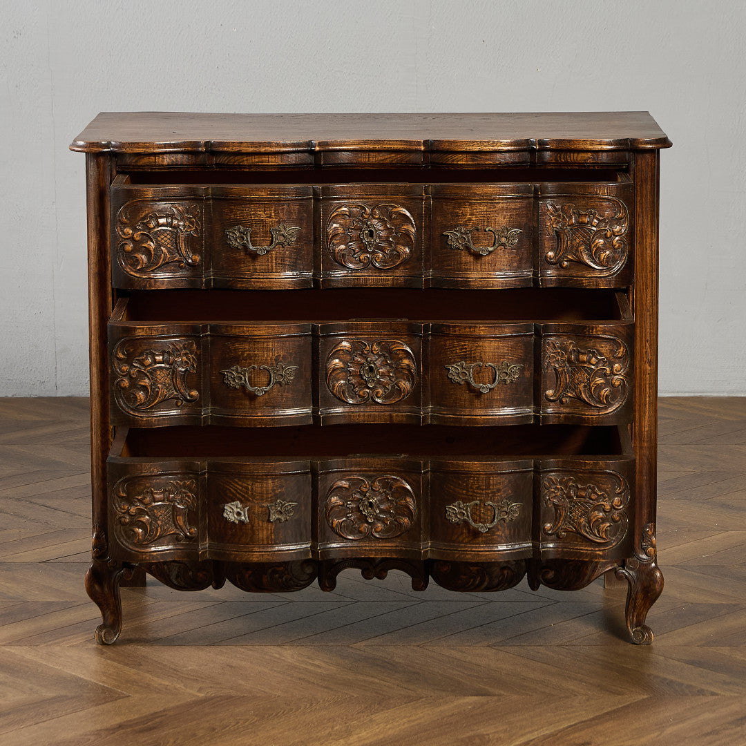 英国 クラシック オーク 3段 チェスト