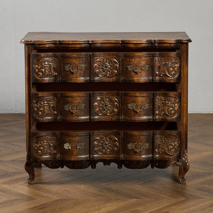 英国 クラシック オーク 3段 チェスト