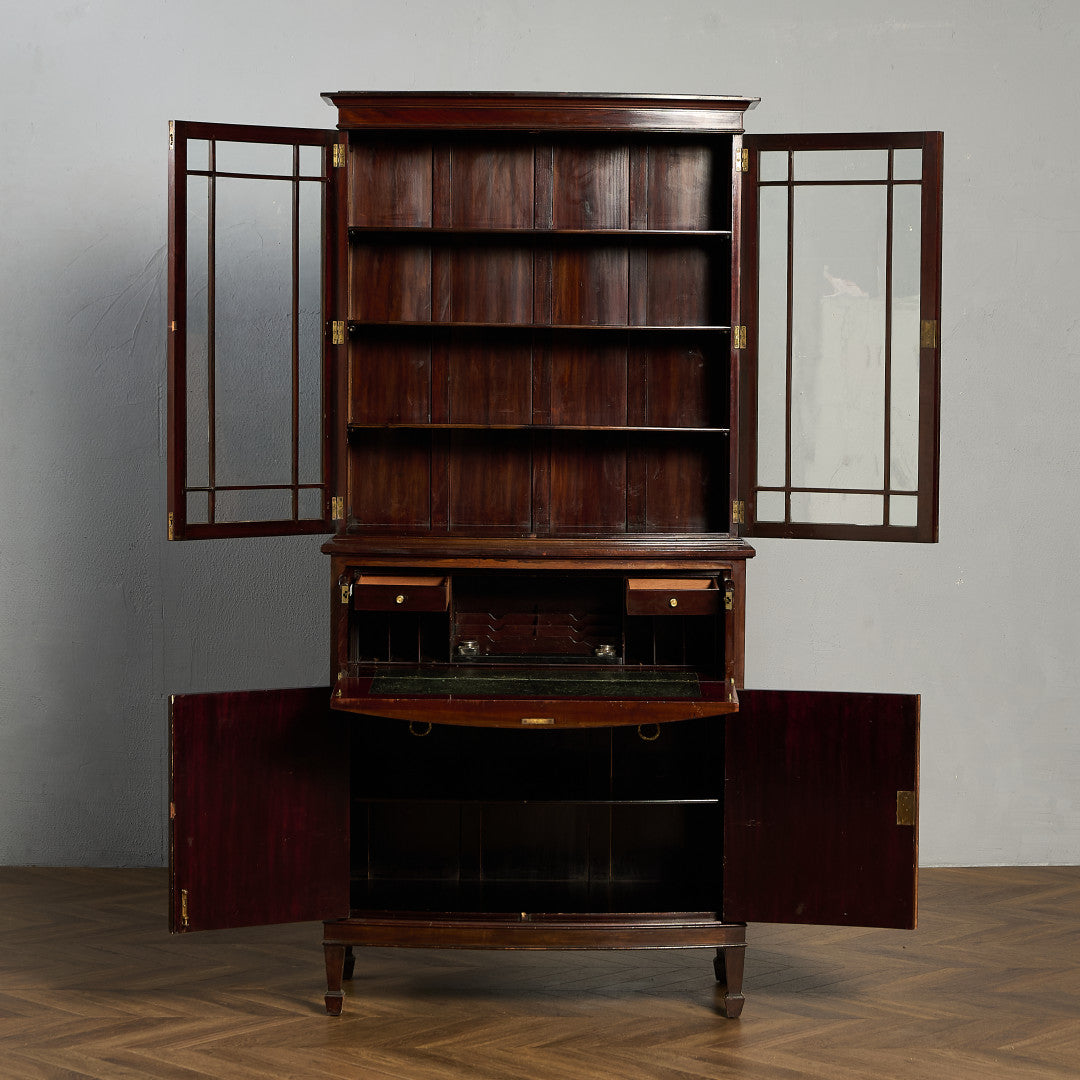 英国 アンティーク ビューロー ブックケース