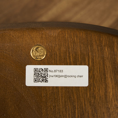 ヴィンテージ スワンバック ロッキングチェア ラウンド型メタルラベル