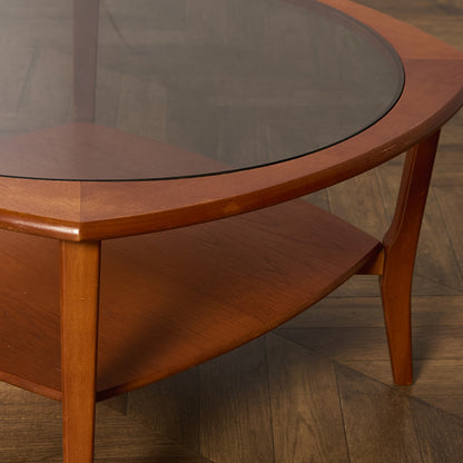 英国 ヴィンテージ スモーク ガラストップ コーヒーテーブル センターテーブル