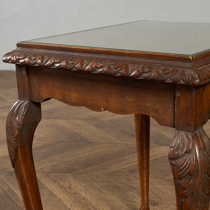 英国 クラシック ガラストップ ネストテーブル