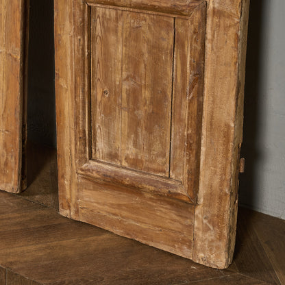 英国 アンティーク 両開き 鉄格子 ウッド ドア 2点セット