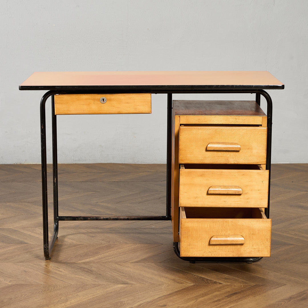 オランダヴィンテージ 片袖デスク
