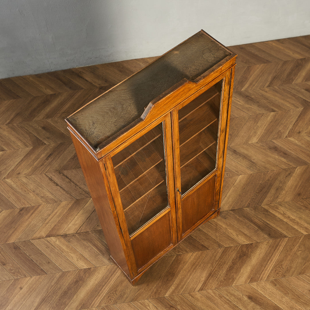 英国 クラシック オーク材 ブックケース 食器棚