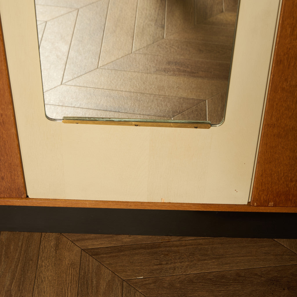 Chinese white ヴィンテージ 3ドア ワードローブ 初期ゴールドラベル