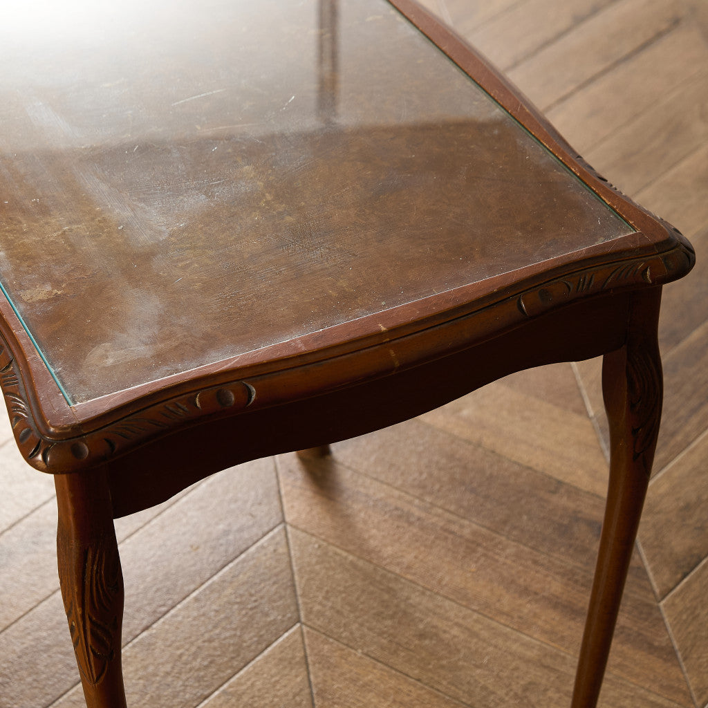 英国 クラシック ガラストップ ネストテーブル #95562